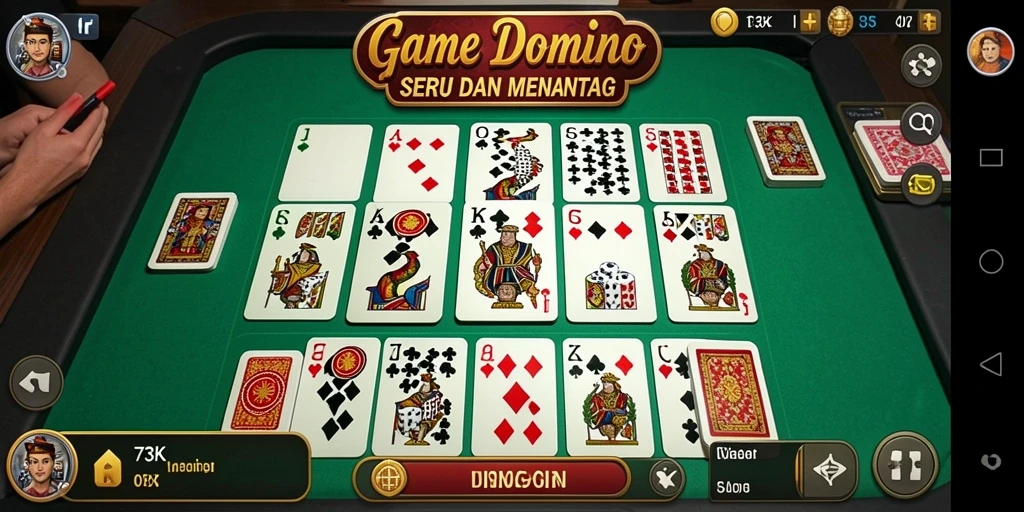 Tangkapan layar gameplay Domino yang seru di 73K.
