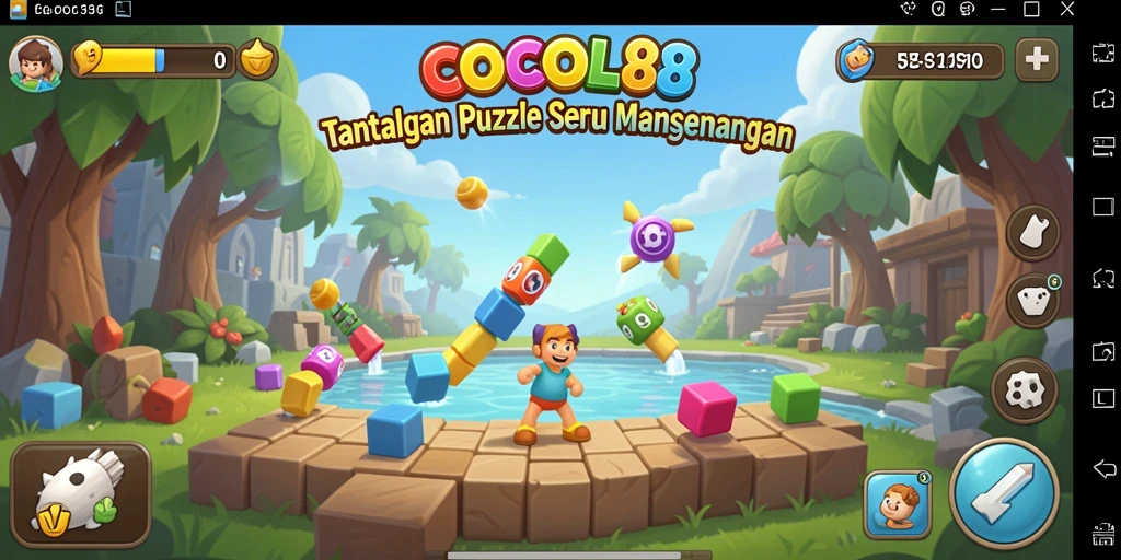 Tampilan gameplay menantang di COCOL88 yang penuh warna.