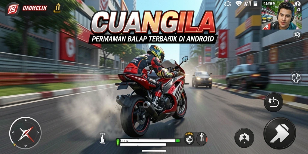 Tangkapan layar gameplay balap motor di CUANGILA yang seru.