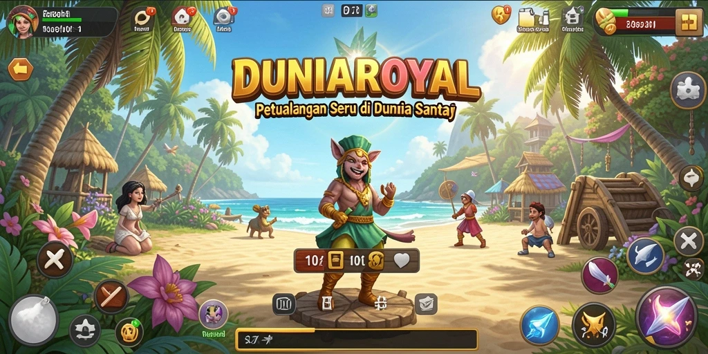 Screenshot gameplay DUNIAROYAL menampilkan kesenangan dan tantangan.