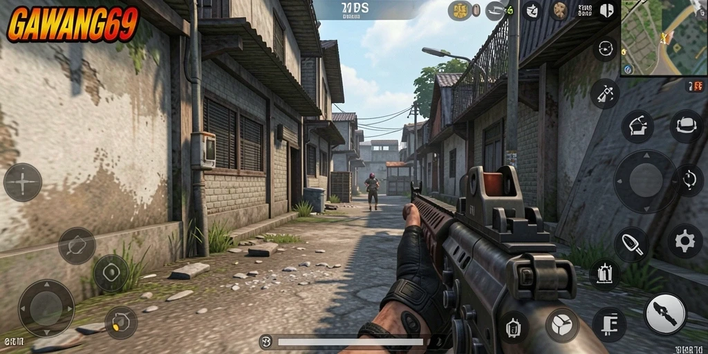 Screenshot GAWANG69 menampilkan aksi tempur seru dalam game TPS.