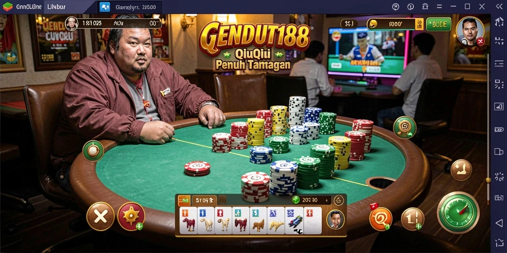Screenshot utama GENDUT188 menampilkan aksi permainan QiuQiu yang seru.