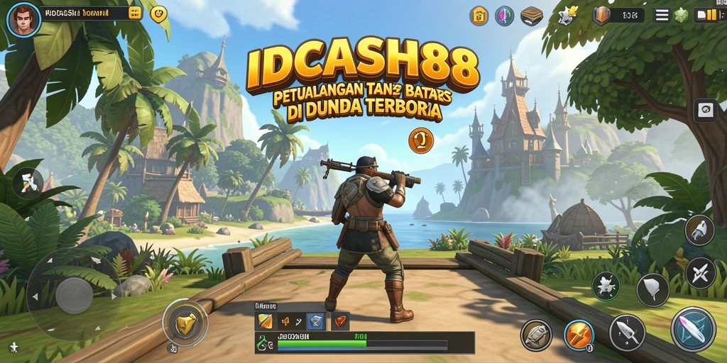 Screenshot IDCASH88 menampilkan aksi seru dalam dunia terbuka.