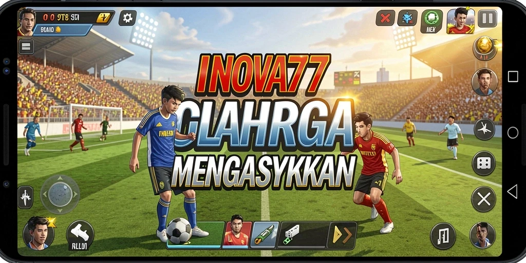 Screenshot INOVA77 menampilkan aksi seru dalam permainan olahraga.