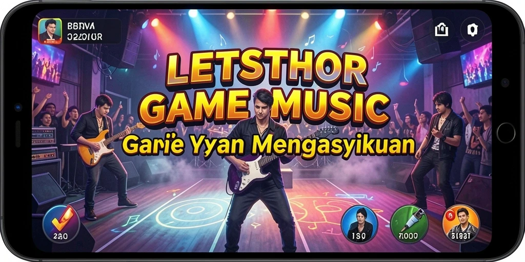 Tampilan screenshot LETSTHOR yang menunjukkan gameplay musik yang seru.