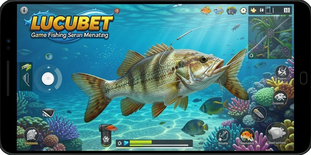Screenshot gameplay yang menarik dalam LUCUBET saat memancing.
