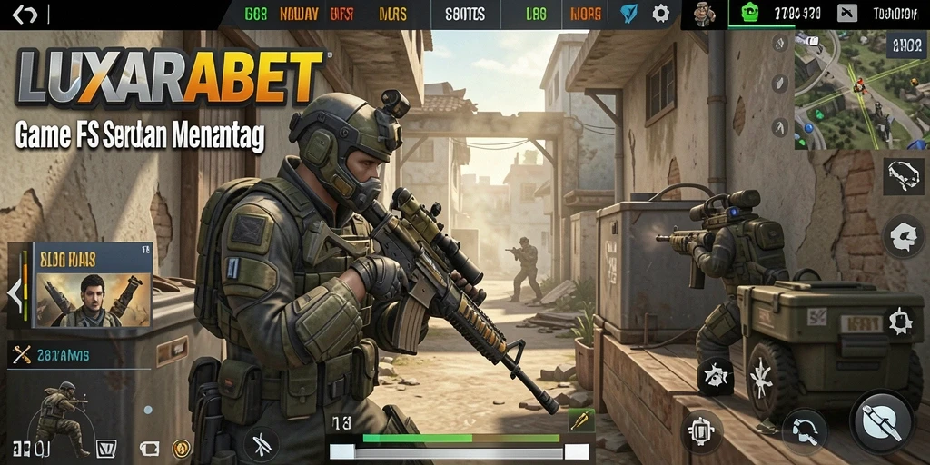 Screenshot gameplay LUXARABET menampilkan aksi seru dalam game FPS.