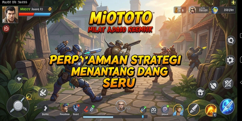 Tampilan seru gameplay SLG di MIOTOTO dengan aksi pembangunan dan pertempuran.