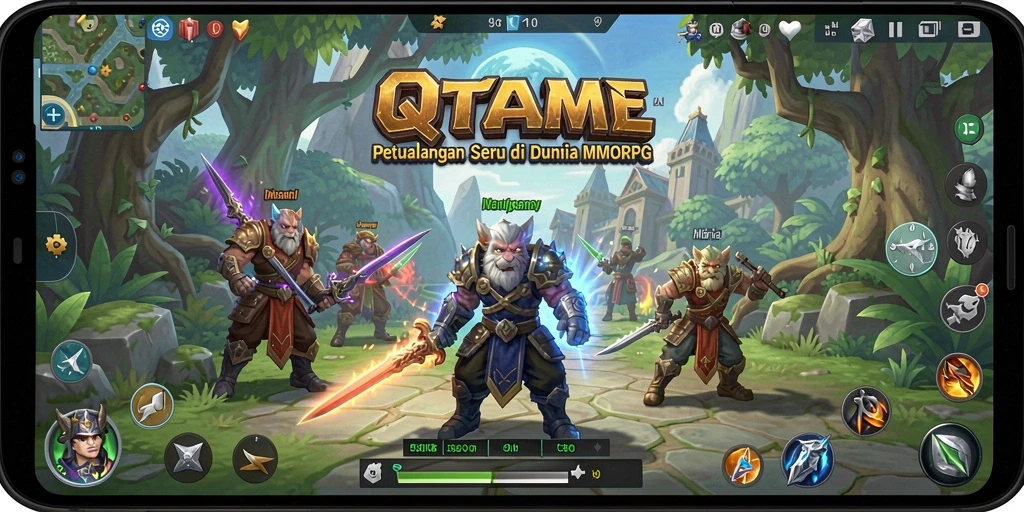 Tampilan gameplay QTGAME yang mengesankan di dunia MMORPG.