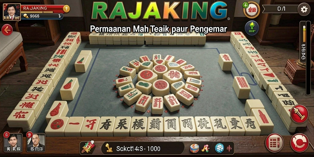 Tampilan gameplay menarik RAJAKING dengan desain Mahjong yang menawan.