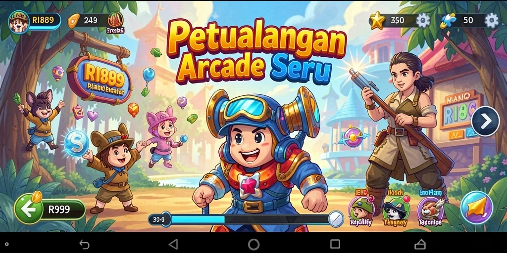 Tangkapan layar gameplay RI889 yang menampilkan aksi seru dan penuh warna.