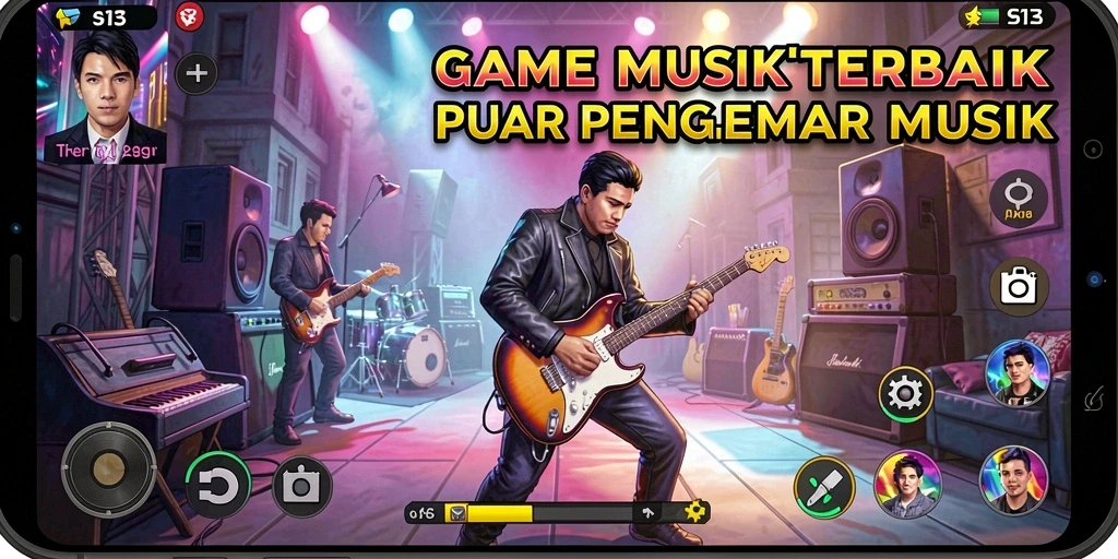 Tampilan gameplay S13 dengan berbagai tantangan musik yang menarik.