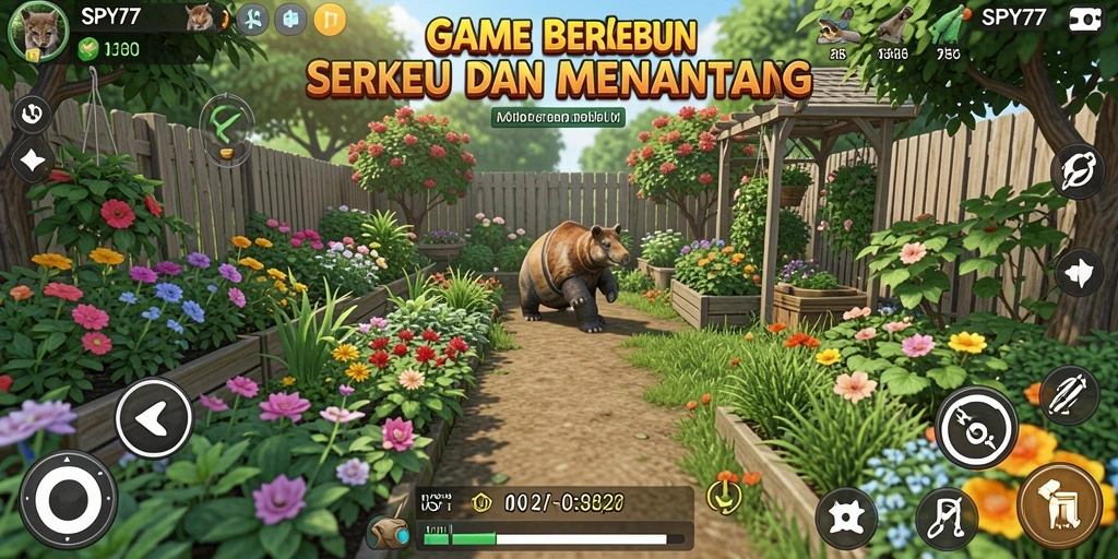 Gameplay SPY77 menampilkan pengalaman seru dalam berkebun dan manajemen lahan.