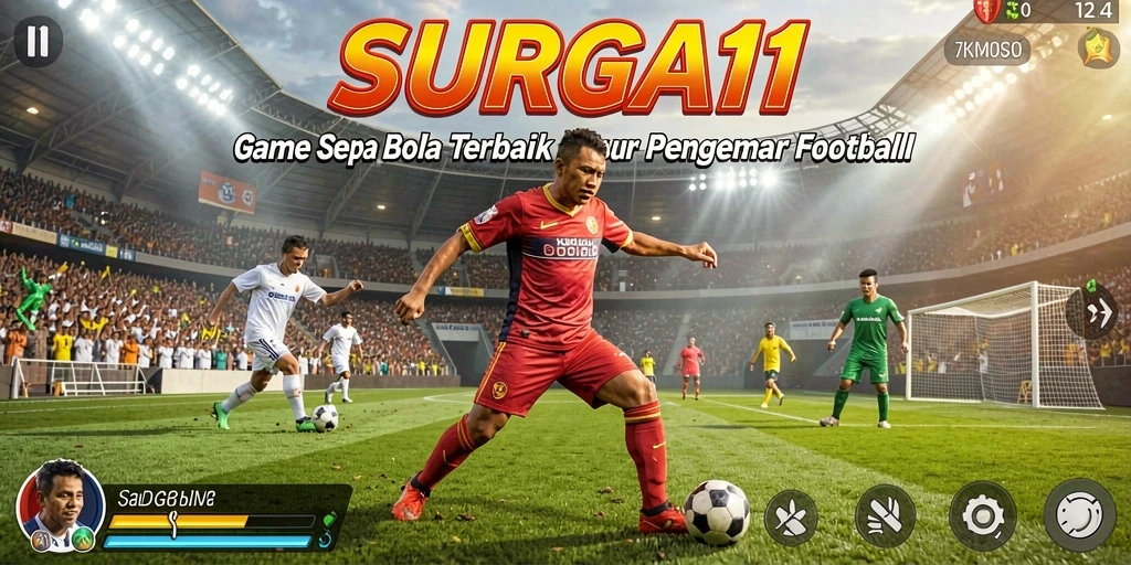 Tampilkan aksi seru dari pertandingan sepak bola di SURGA11.