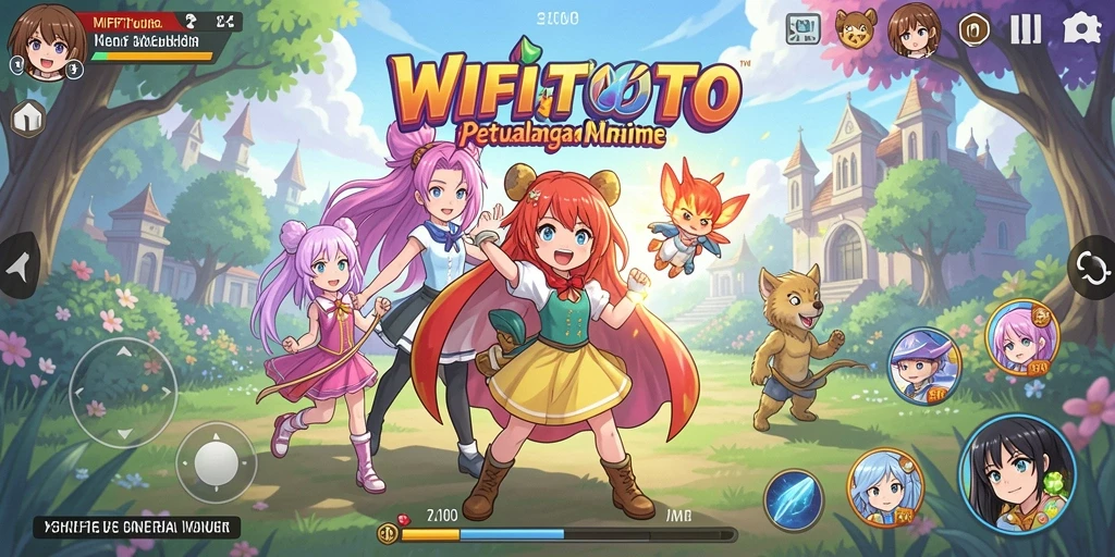 Tangkapan layar gameplay WIFITOTO menampilkan petualangan seru dan karakter anime yang memukau.